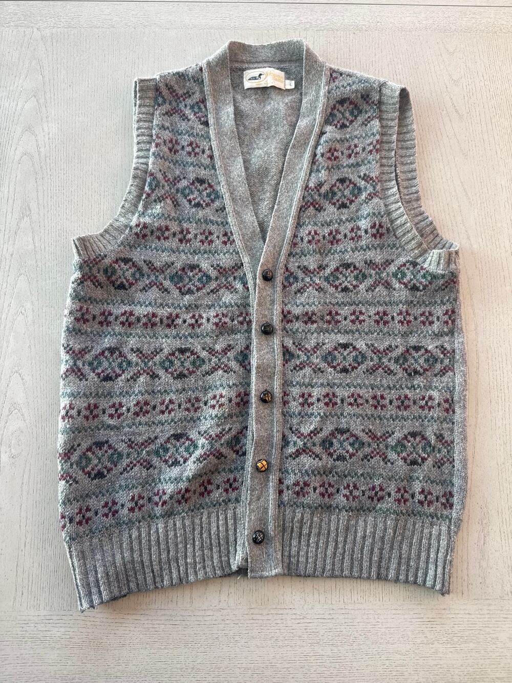 Winona Knits Vintage Means Vest Sweater Made in USA Grandpacore Grandpa Retro